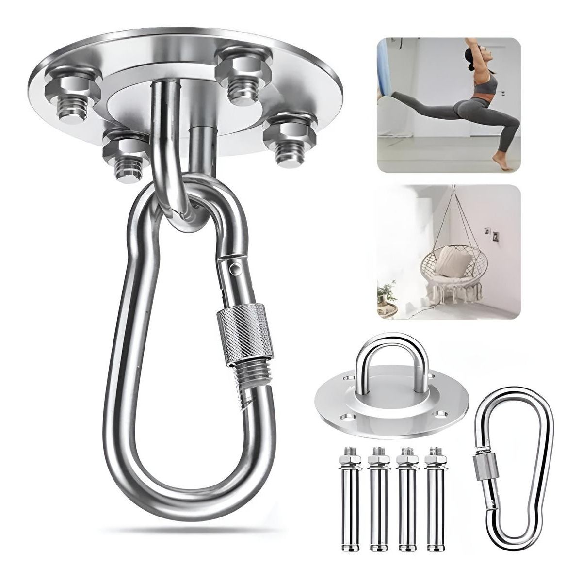 GENERICO - Gancho de Techo de Acero para Entrenamiento y Suspensión