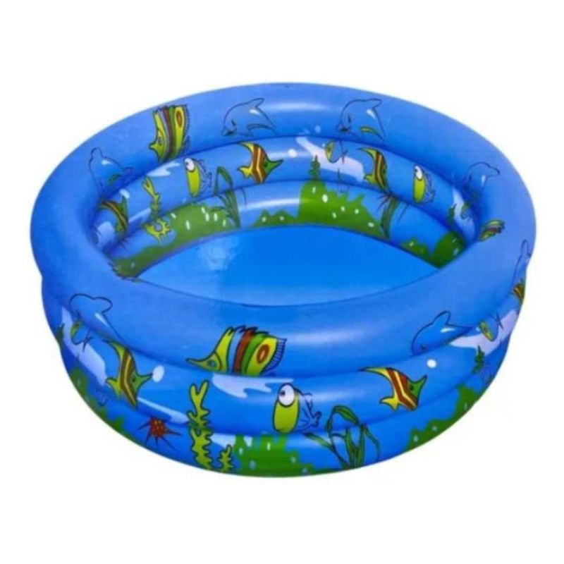 GENERICO - Piscina Inflable Infantil de Peces Rosa 100 cm Divertida