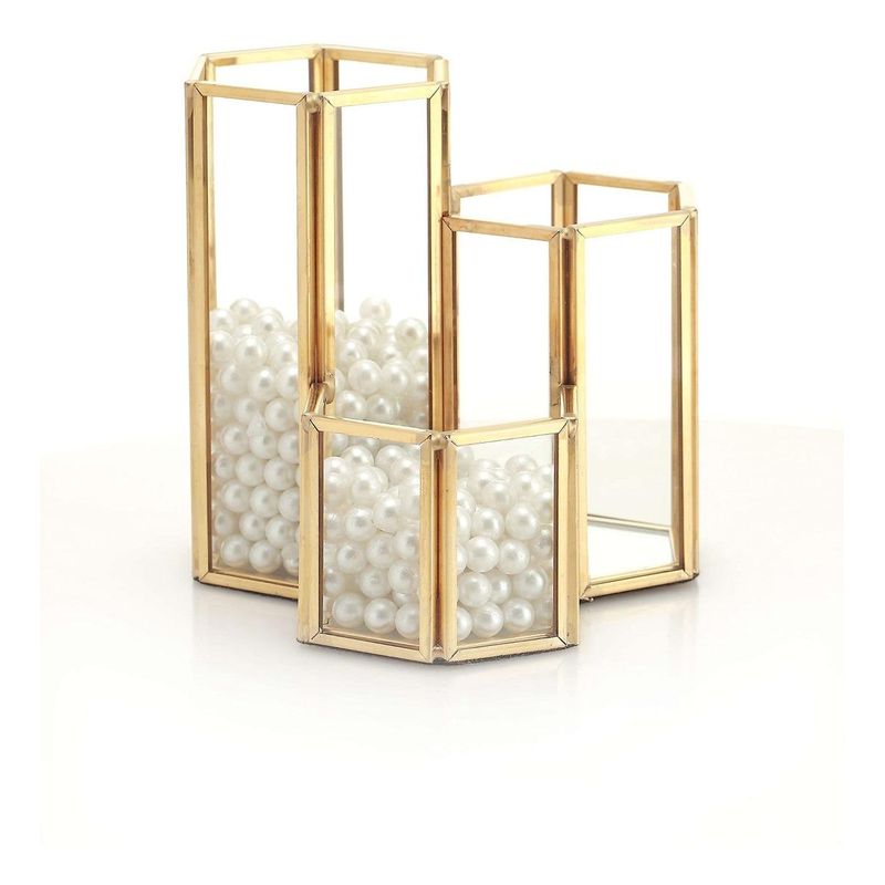 GENERICO - Elegante Organizador de Cristal para Brochas de Maquillaje