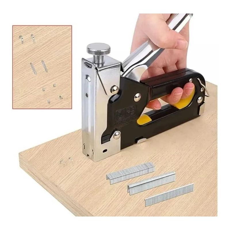 GENERICO - Grapadora Manual de Metal para Tapicería con 600 Grapas