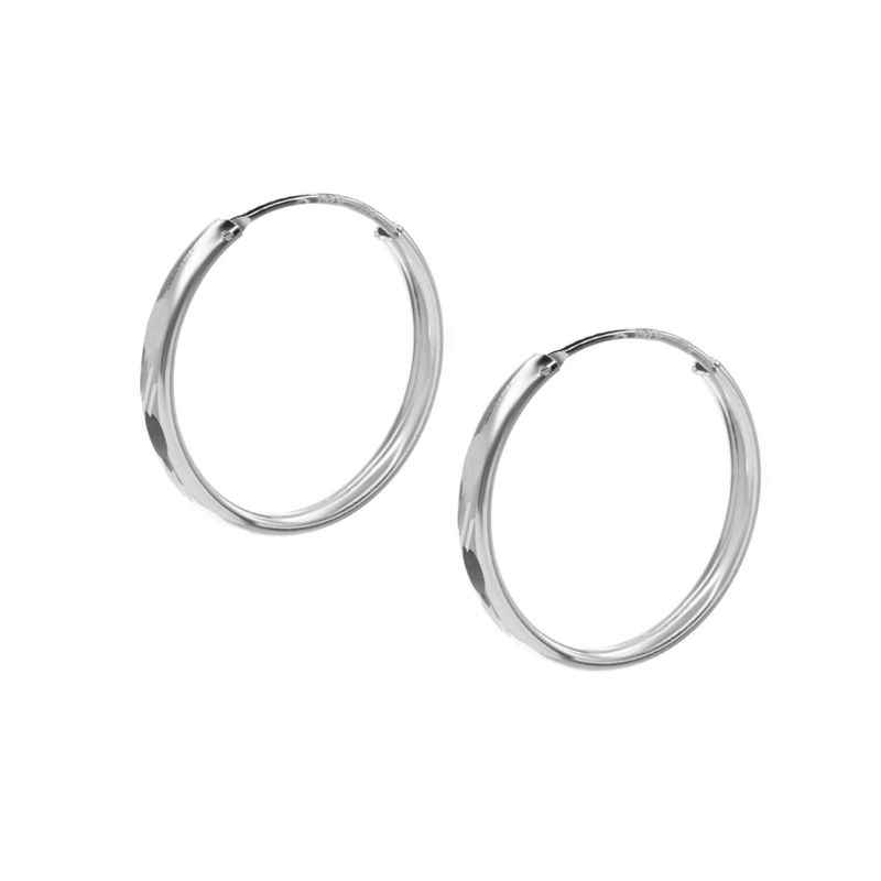 GENERICO - Aros Plata Argolla Borde Ovalado 30 mm