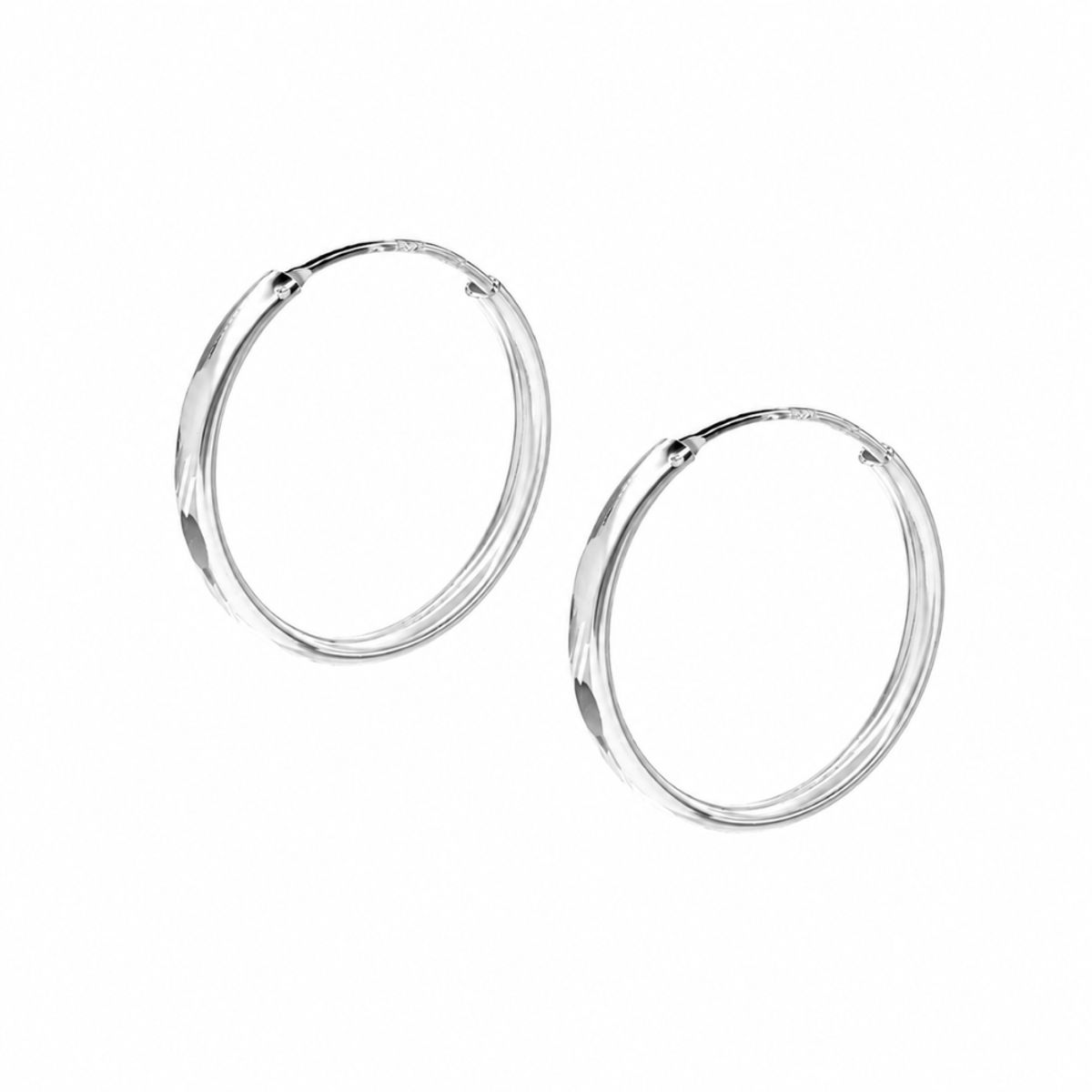 GENERICO - Aros Plata Argolla Borde Ovalado 30 mm