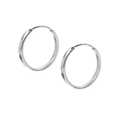 GENERICO - Aros Plata Argolla Borde Ovalado 30 mm