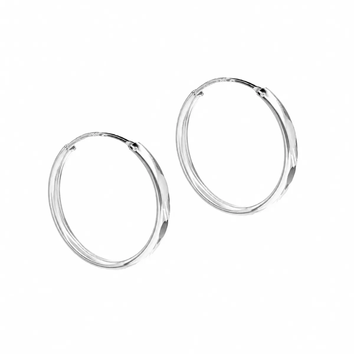GENERICO - Aros Plata Argolla Borde Ovalado 30 mm