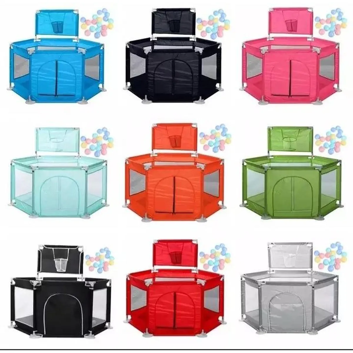 GENERICO - Piscina Rectangular con 210 Pelotitas de Colores Divertidos