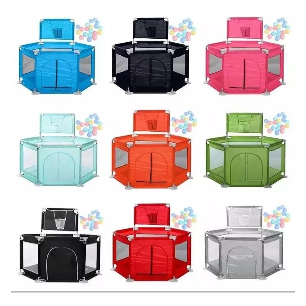 GENERICO - Piscina Rectangular con 210 Pelotitas de Colores Divertidos