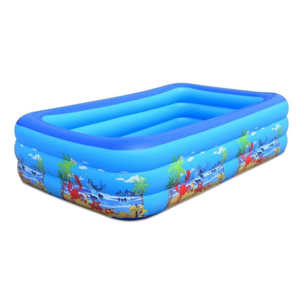 GENERICO - Piscina Inflable Rectangular Azul Ideal para Juegos Infantiles