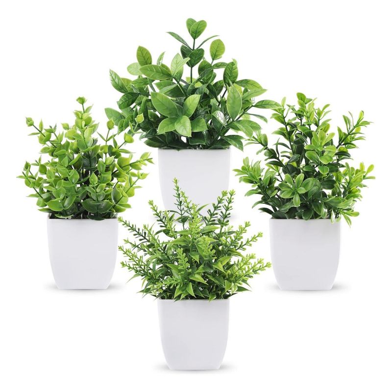 GENERICO - Cuarteto de Plantas Artificiales para Decorar tu Hogar