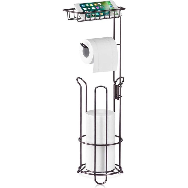 GENERICO - Soporte Pedestal para Papel Higiénico en Metal Organizador
