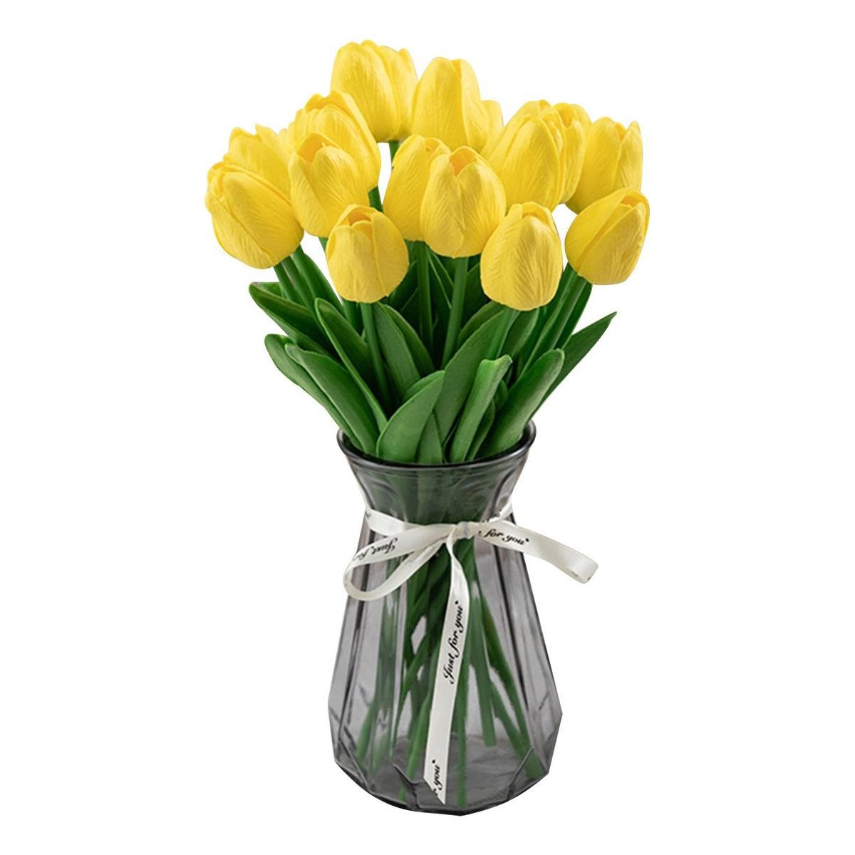 GENERICO - Ramo de 20 Tulipanes Artificiales para Decoración Alegre