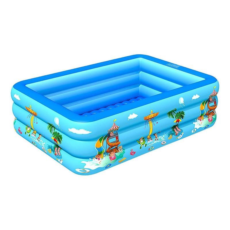 GENERICO - Piscina Inflable Rectangular para Diversión Familiar Infantil