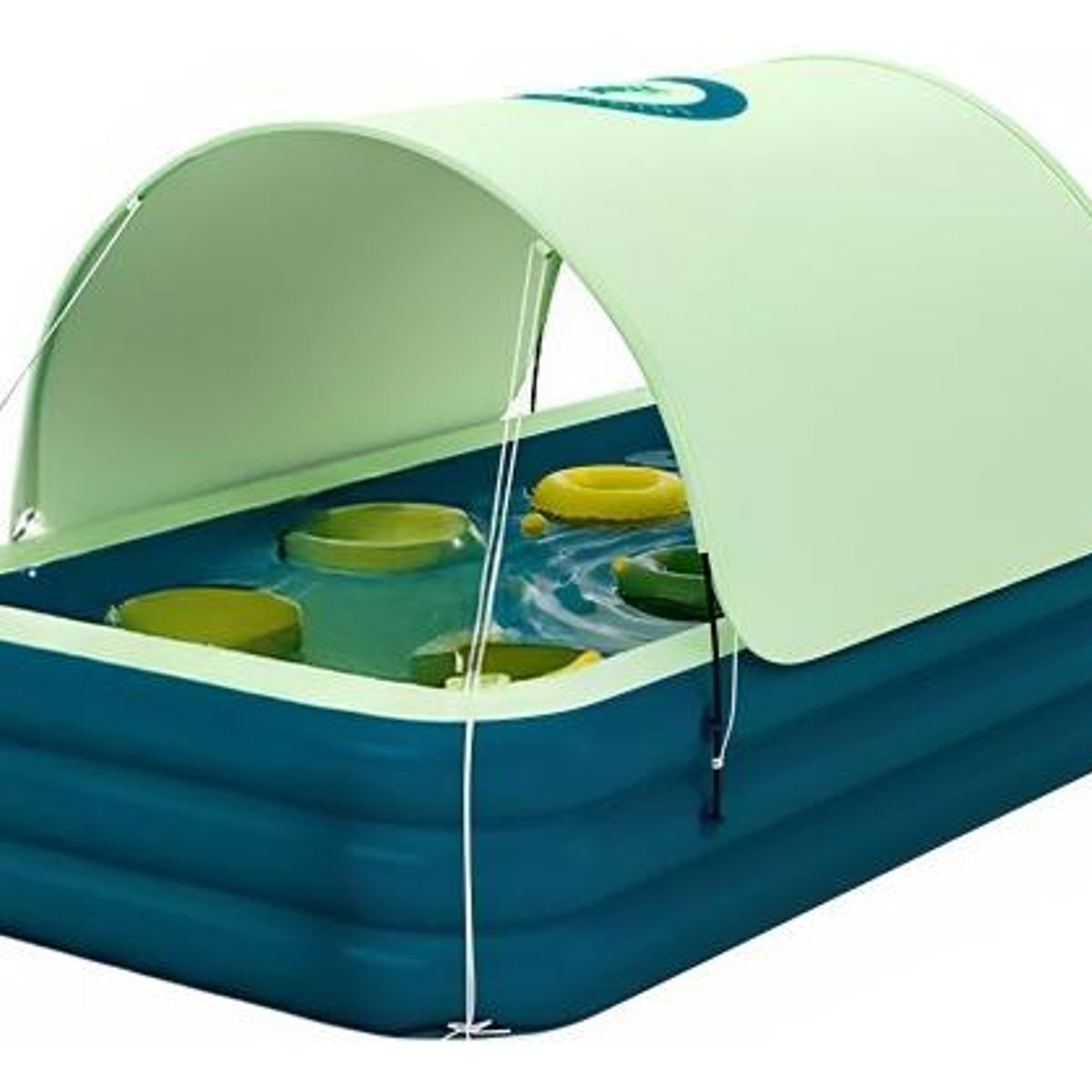 GENERICO - Piscina Inflable Familiar Rectangular con Tobogán y Toldo