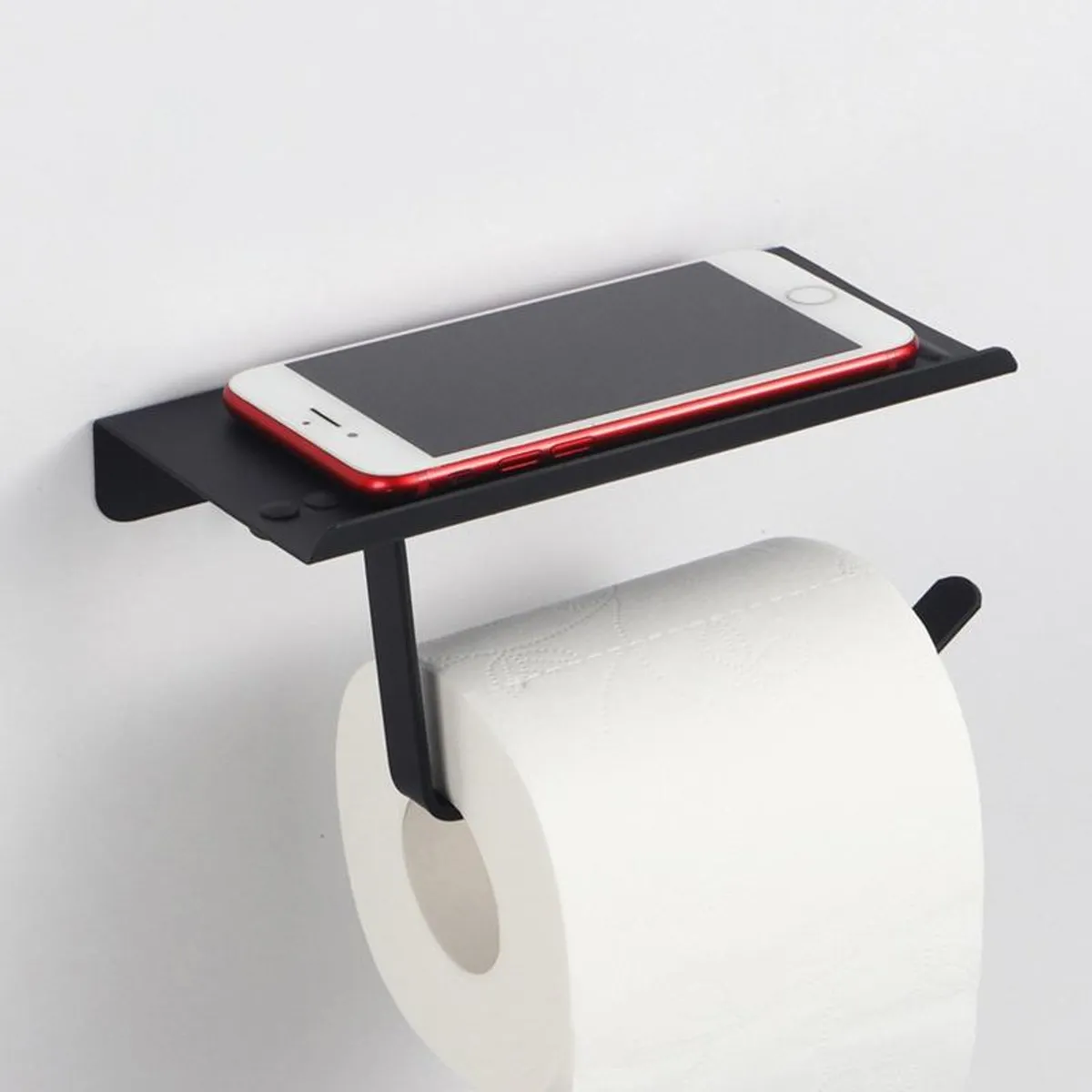 GENERICO - Soporte de Papel Higiénico con Estante para Celular Inoxidable