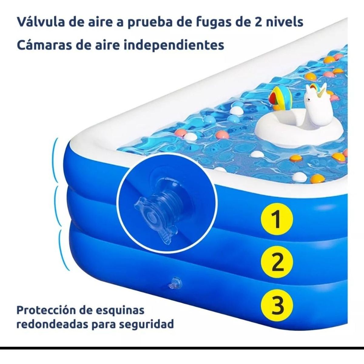 GENERICO - Piscina Inflable Rectangular para Diversión y Relax Verano