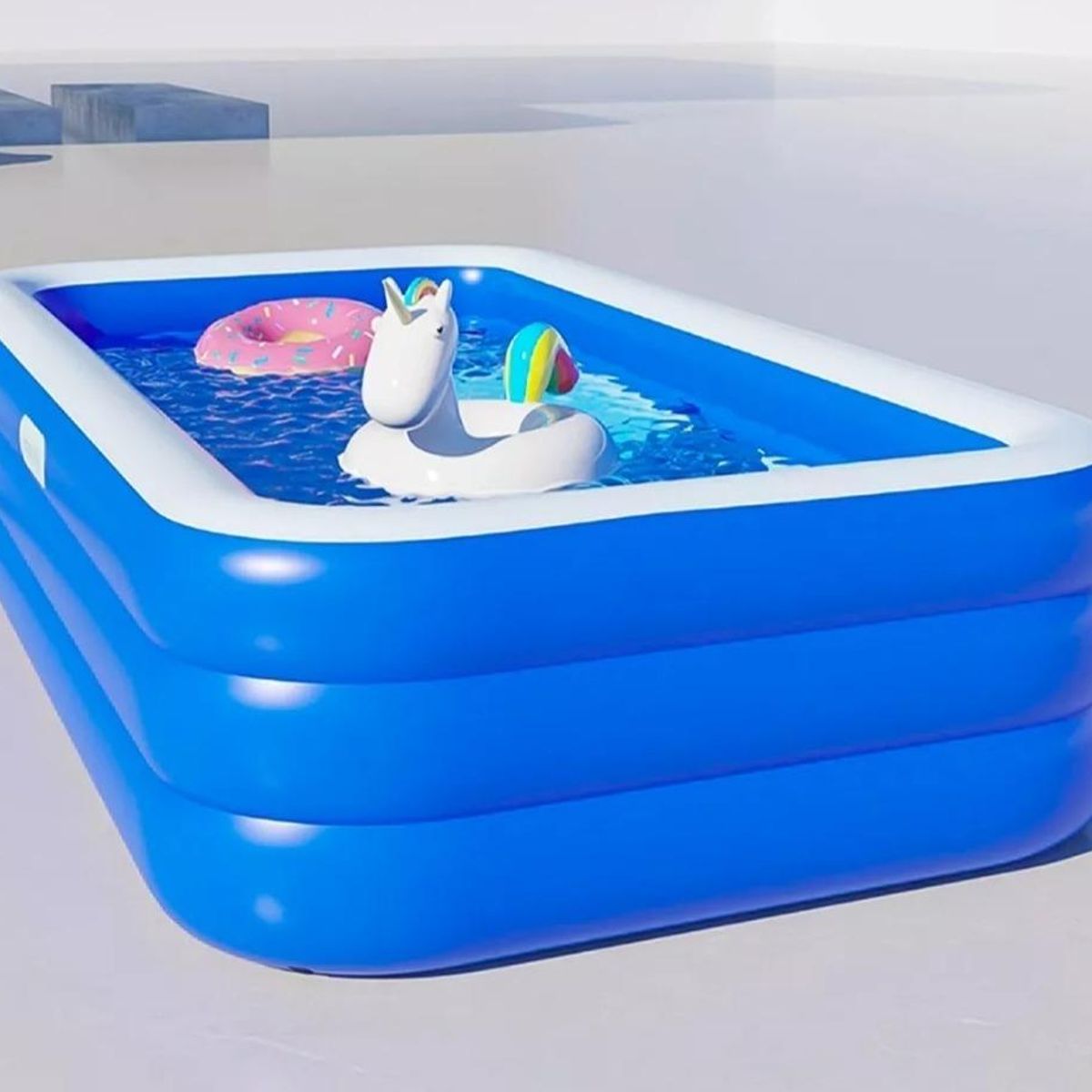 GENERICO - Piscina Inflable Rectangular con Alta Protección Solar 150x105