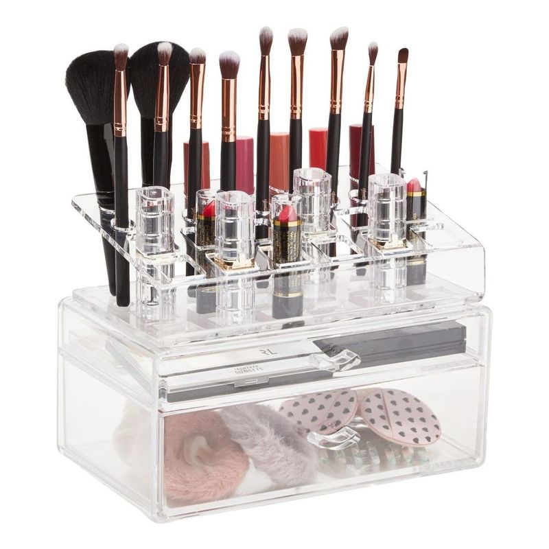 GENERICO - Organizador Transparente de Maquillaje con Soporte y Cajones