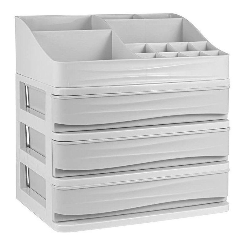 GENERICO - Organizador Blanco de Maquillaje con Cajones Compactos