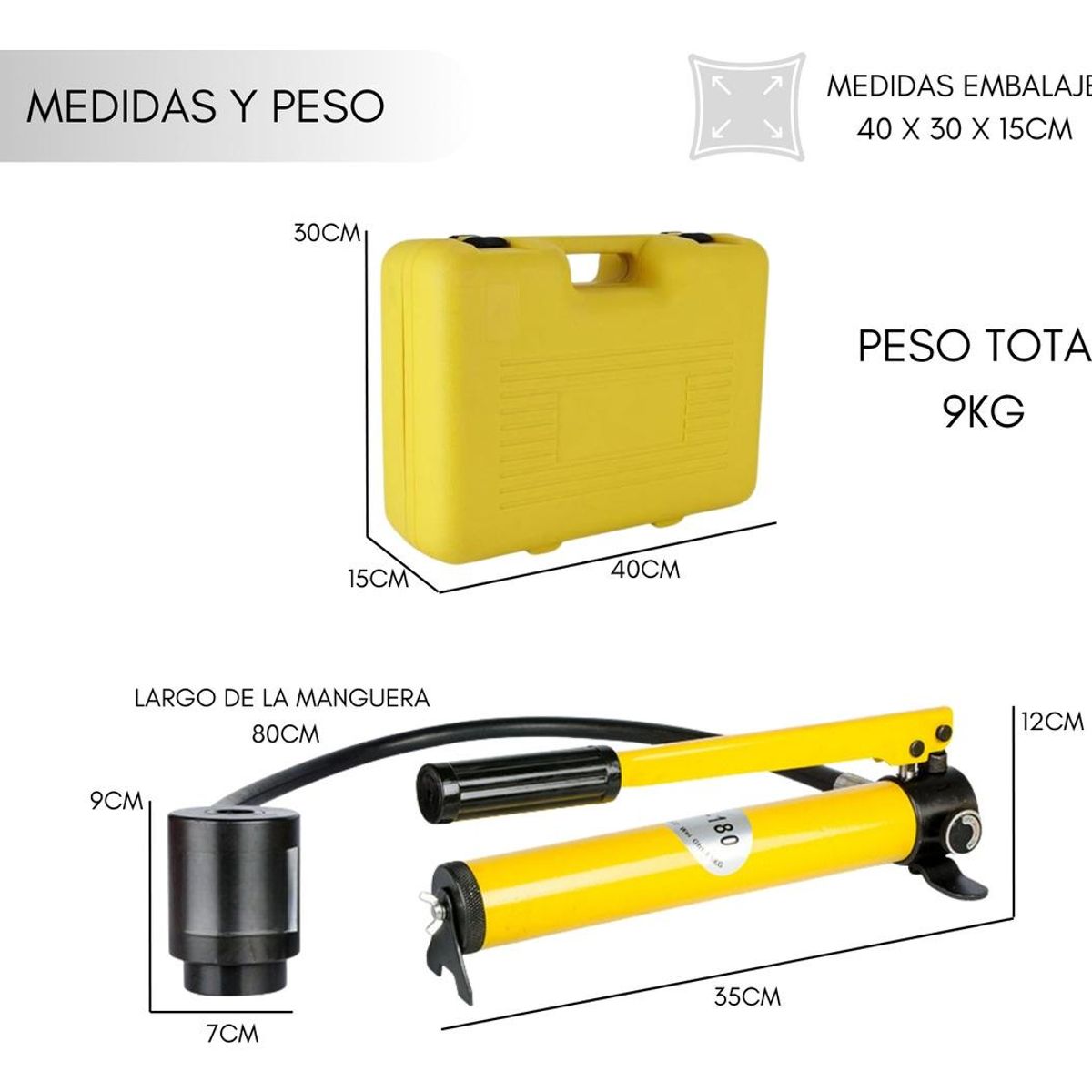 GENERICO - Perforadora Hidráulica Ergonómica para Agujeros de 22 a 60 mm