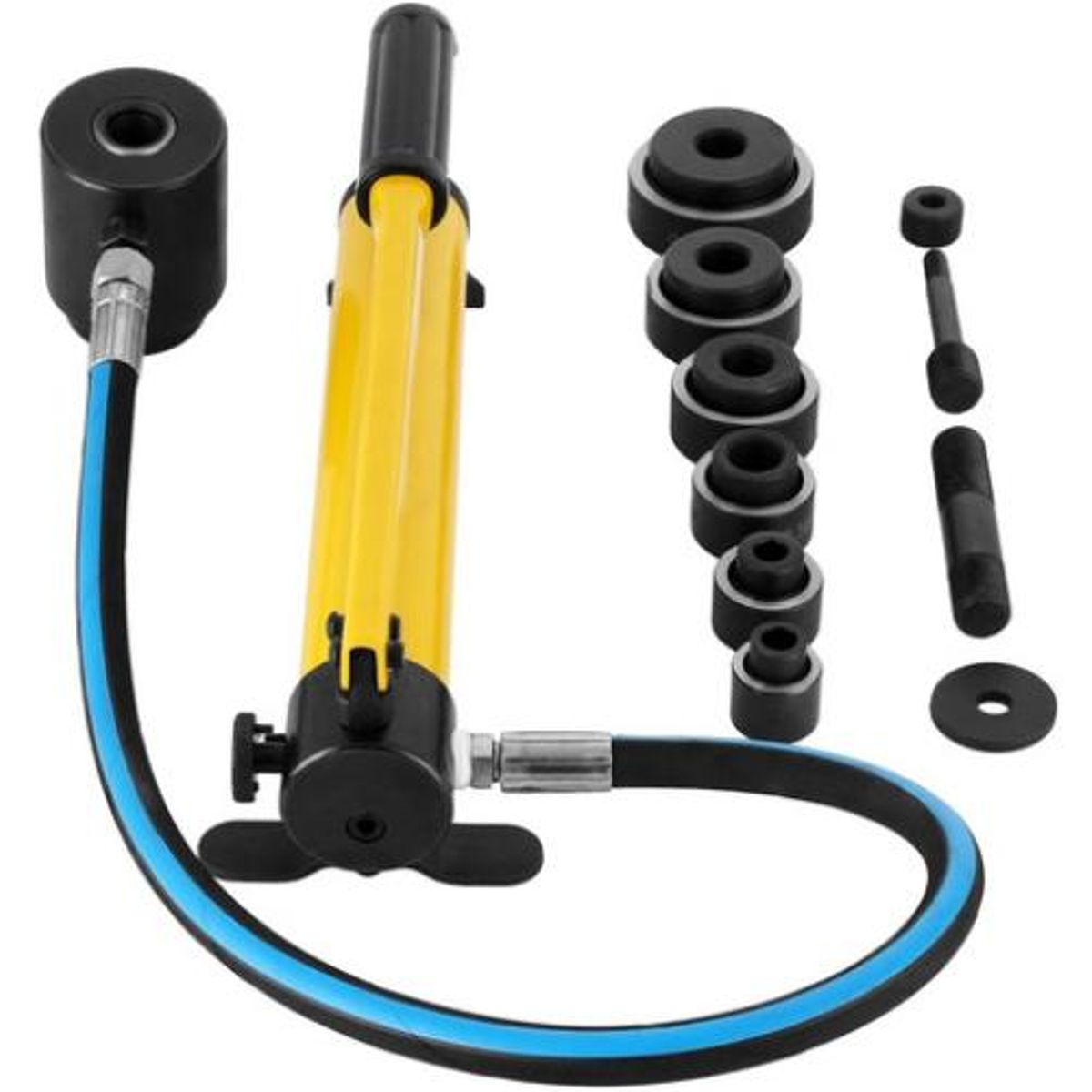 GENERICO - Ponchador Hidráulico Ergonómico 10 Ton y 7 Punzones Versátil