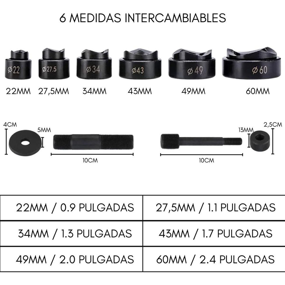 GENERICO - Perforadora Hidráulica de Agujeros 8 Ton con Mango Ergonómico