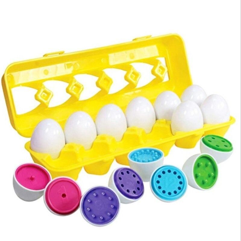 GENERICO - Huevos Didácticos para Aprender Formas y Colores 12 Pzs