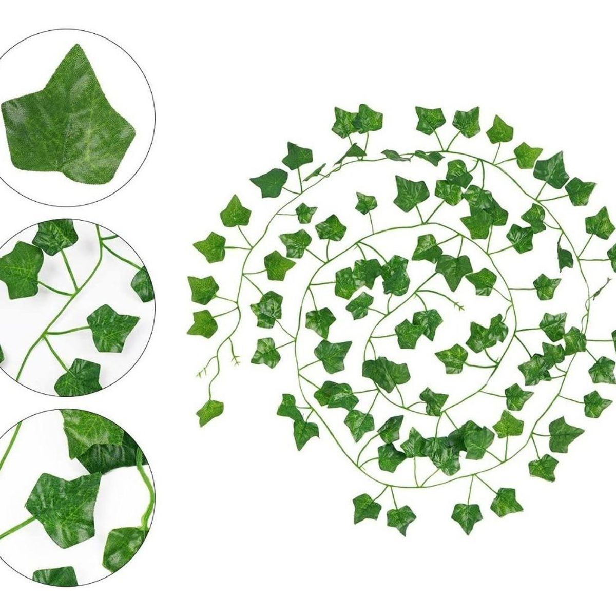 GENERICO - Pack 12 Tiras de Enredadera Artificial Verde para Decorar