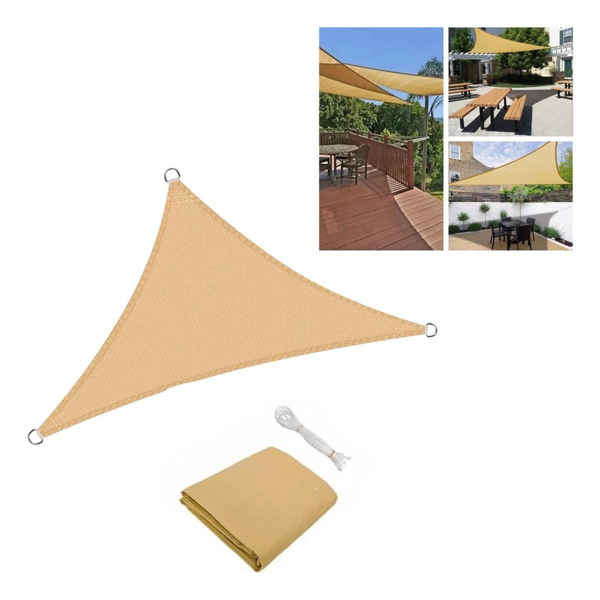 GENERICO - Toldo Vela Rectangular de Alta Densidad para Sombra Ideal