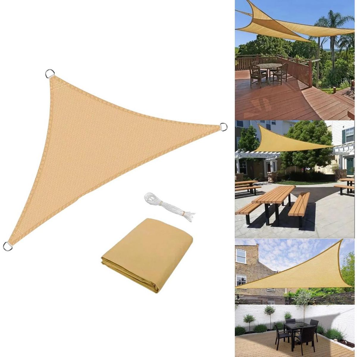 GENERICO - Toldo Vela Rectangular de Alta Densidad para Sombra Ideal