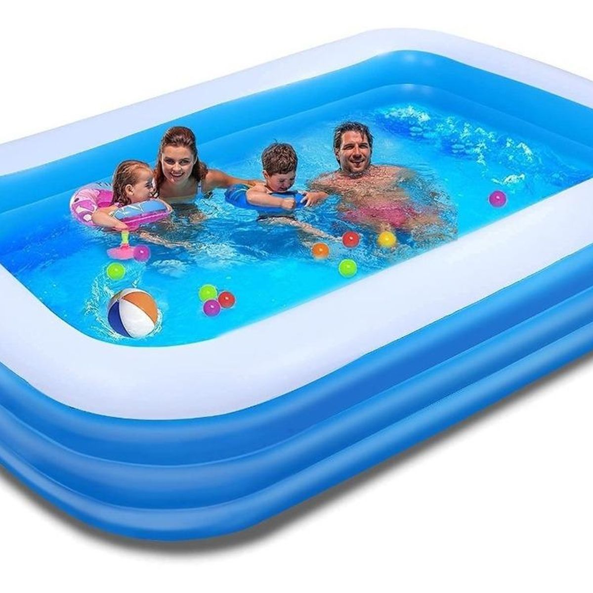 GENERICO - Piscina Inflable Familiar Grande de PVC Resistente y Segura.