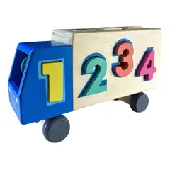 GENERICO - Camión Didáctico de Madera con Números para Niños