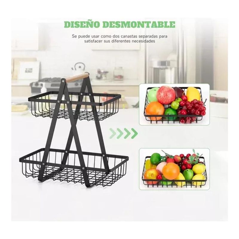 GENERICO - Frutero Moderno de Dos Niveles Organizador Versátil y Práctico
