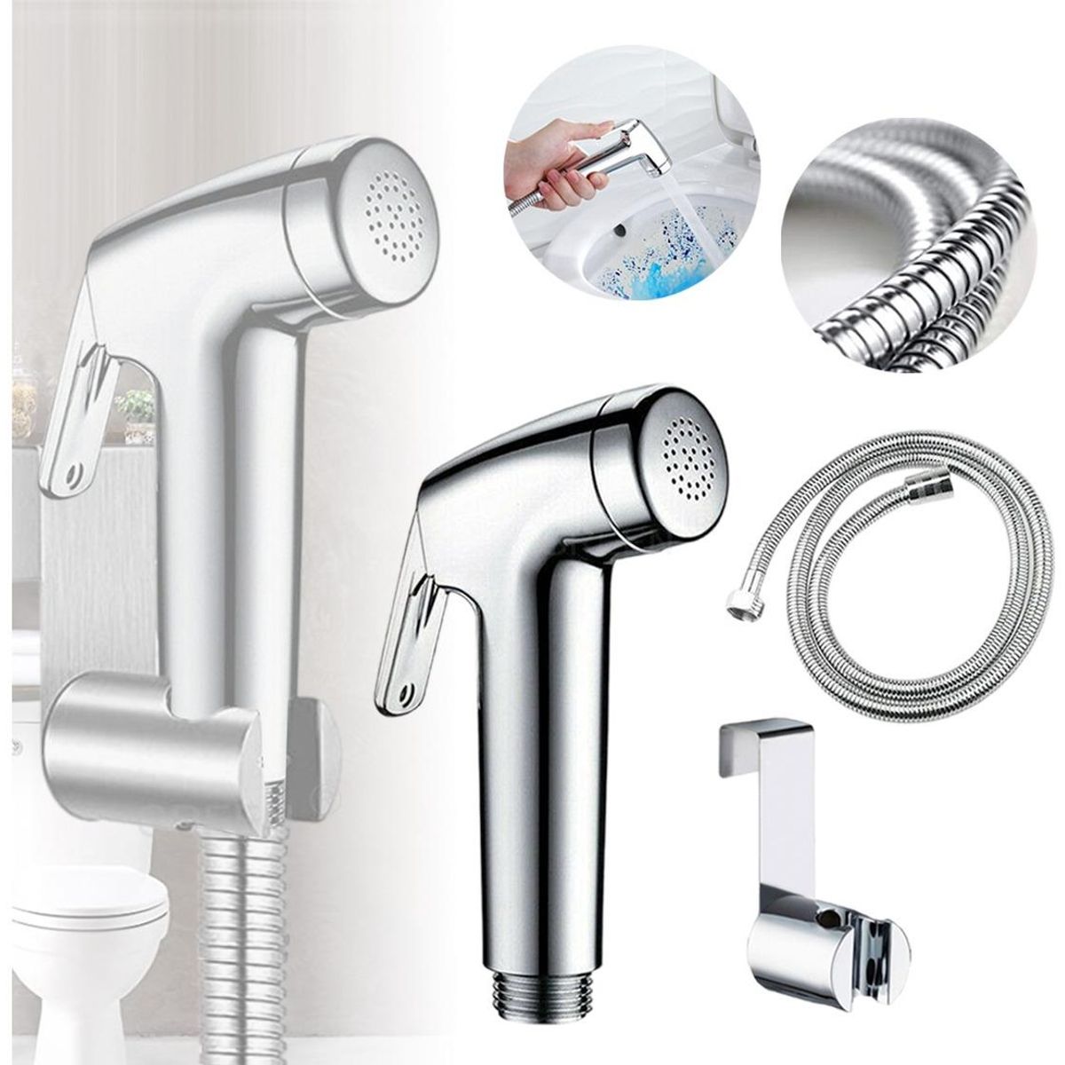 GENERICO - Ducha Bidet Ergonomica de Acero Inoxidable y Manguera