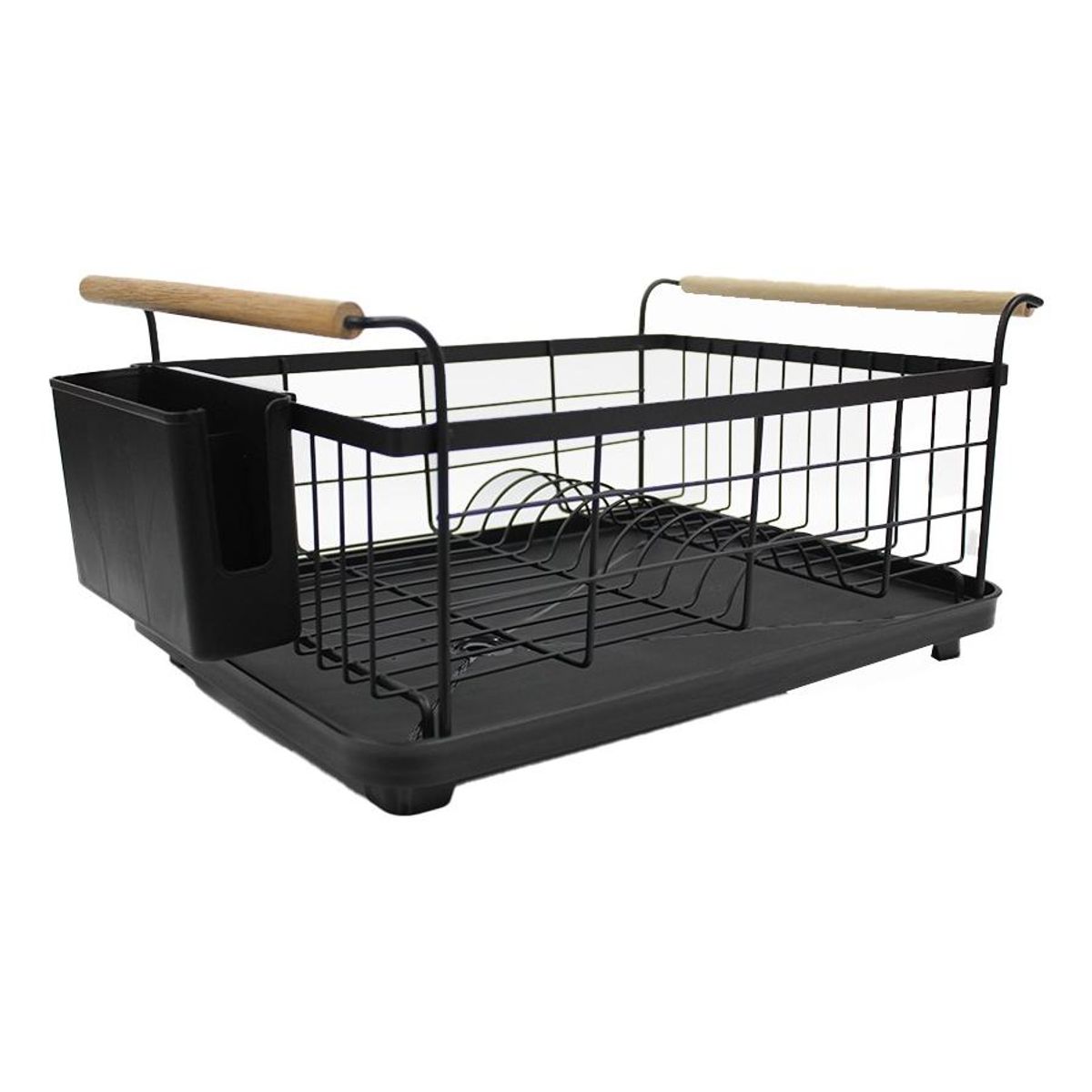 GENERICO - Escurridor de Platos Moderno con Soporte de Madera Elegante