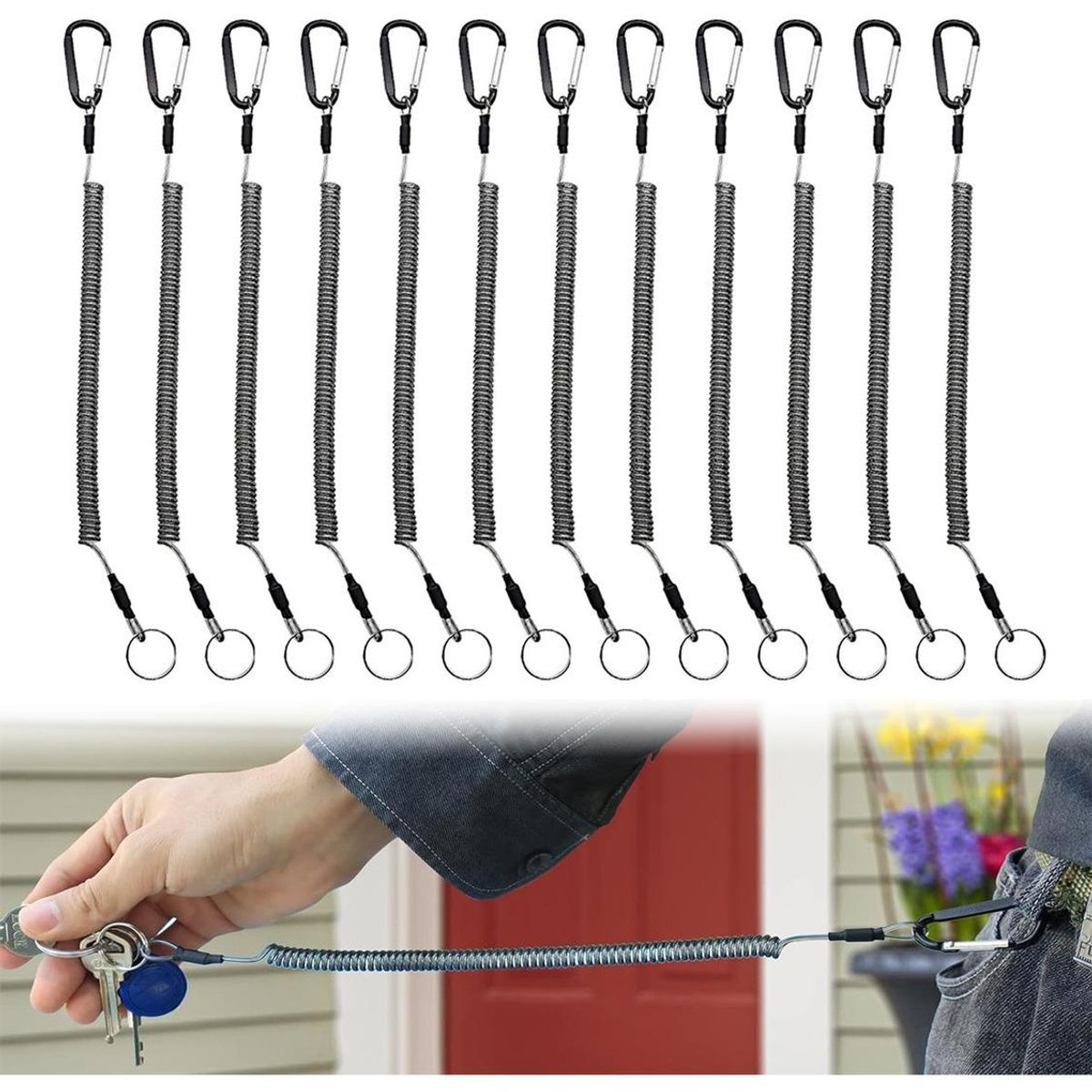 GENERICO - Cuerda de Seguridad de Acero para Herramientas de Pesca 12pcs