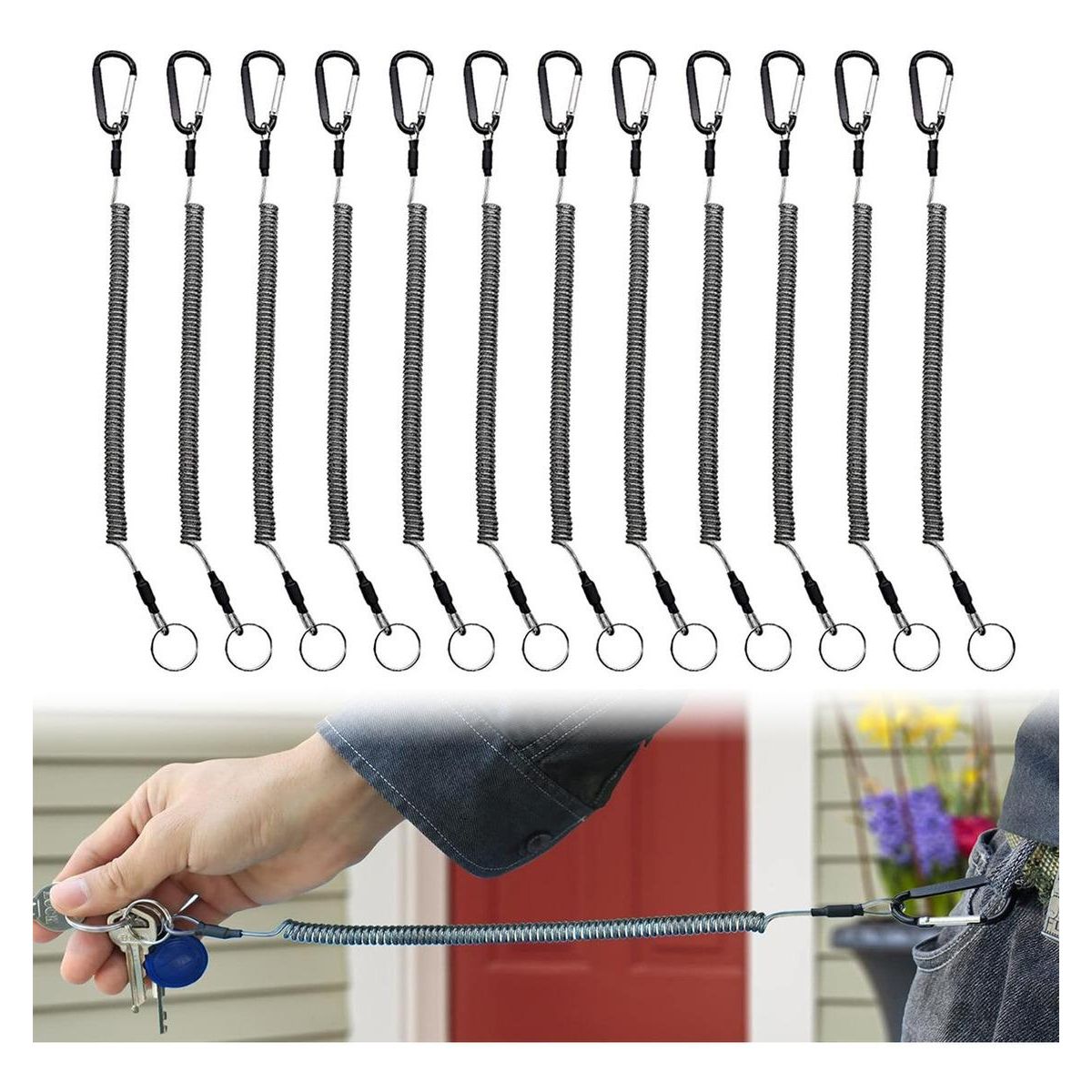 GENERICO - Cuerda de Seguridad de Acero para Herramientas de Pesca 12pcs