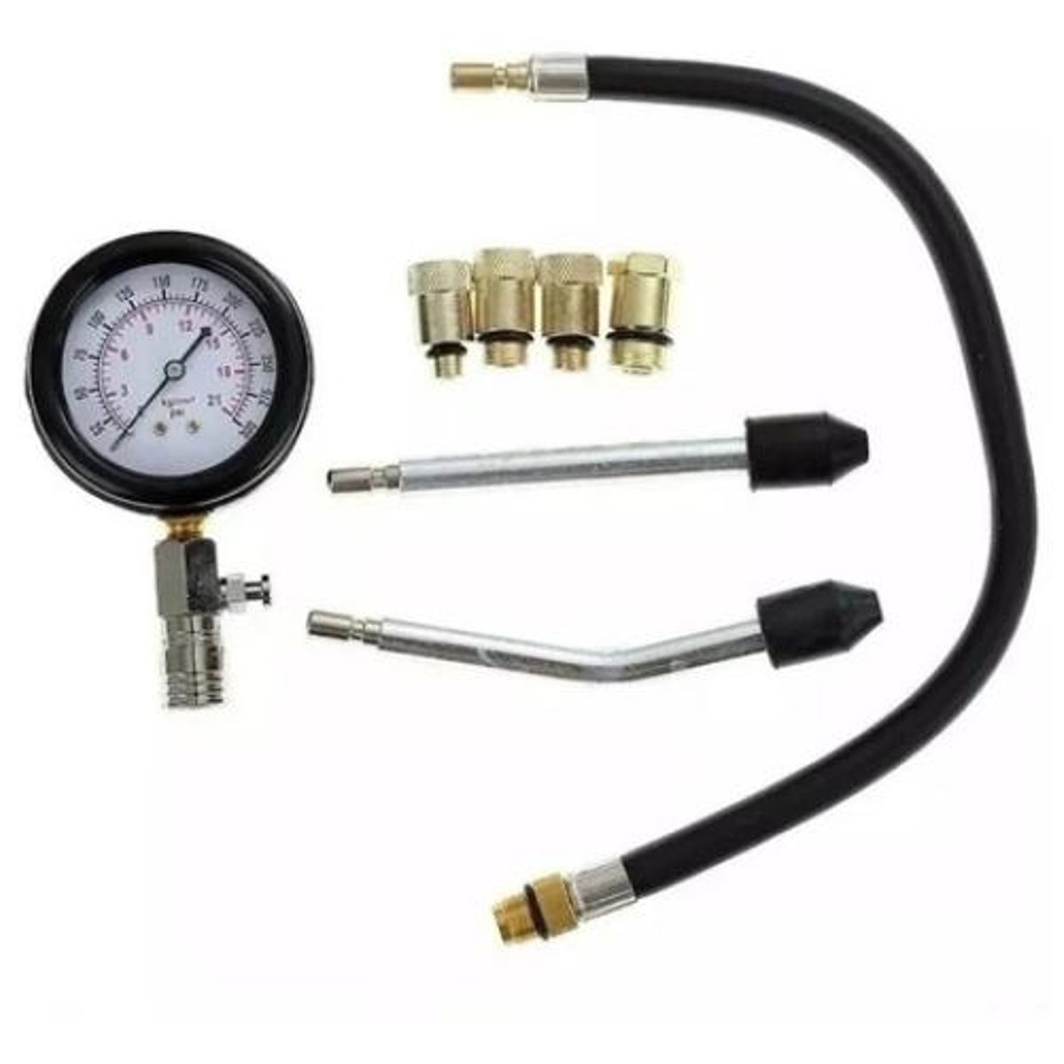GENERICO - Medidor de Compresión Universal para Moto y Auto 8 Adaptadores