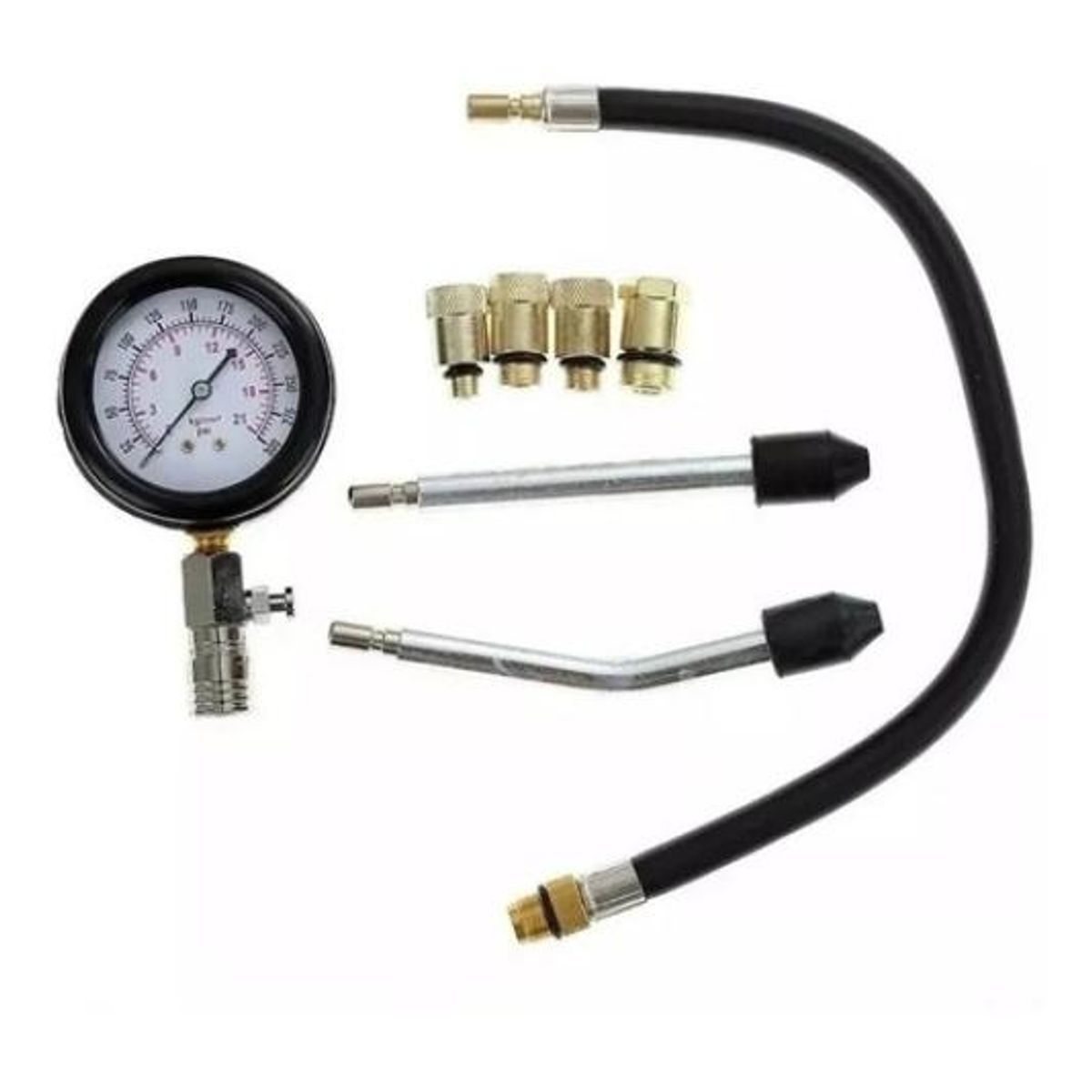 GENERICO - Medidor de Compresión Universal para Moto y Auto 8 Adaptadores