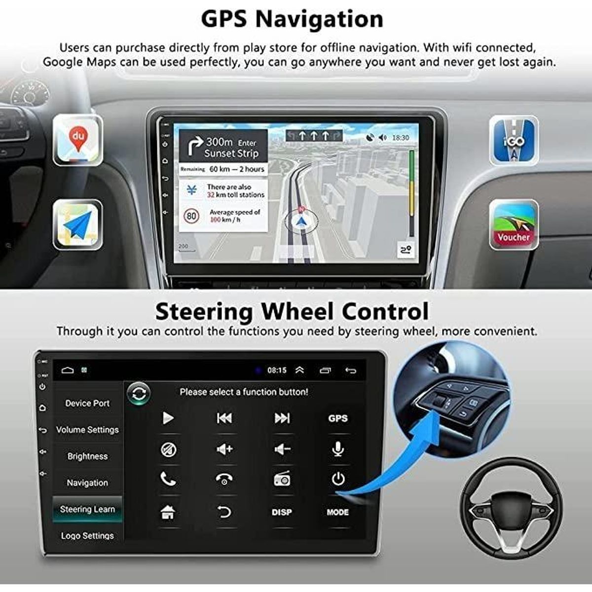 GENERICO - Estéreo de 9 Pulgadas con Android GPS y Bluetooth Incorporado