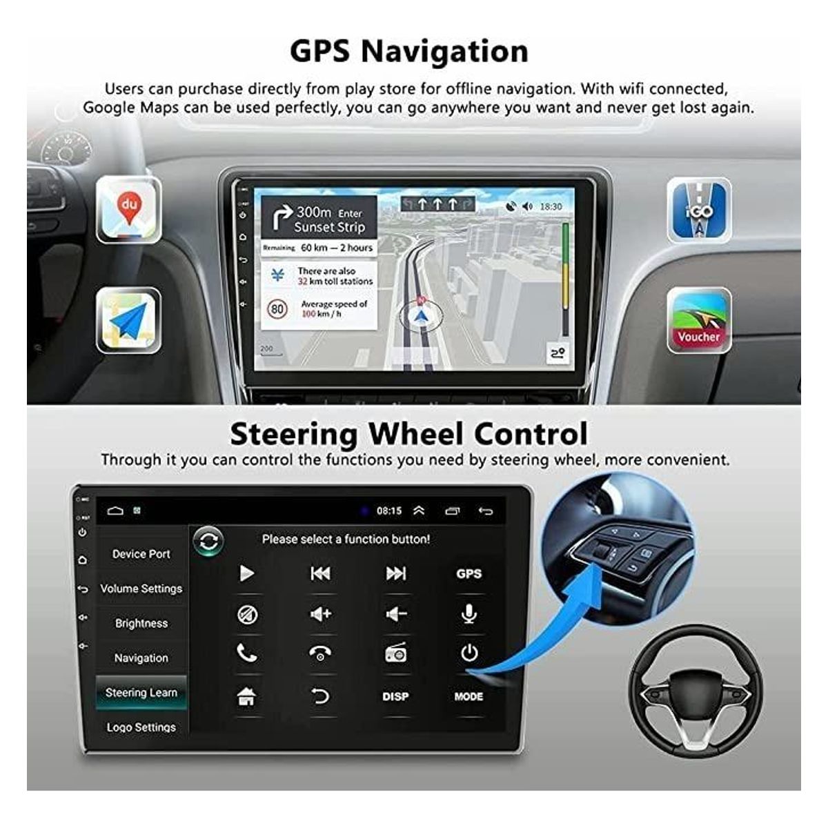 GENERICO - Estéreo de 9 Pulgadas con Android GPS y Bluetooth Incorporado