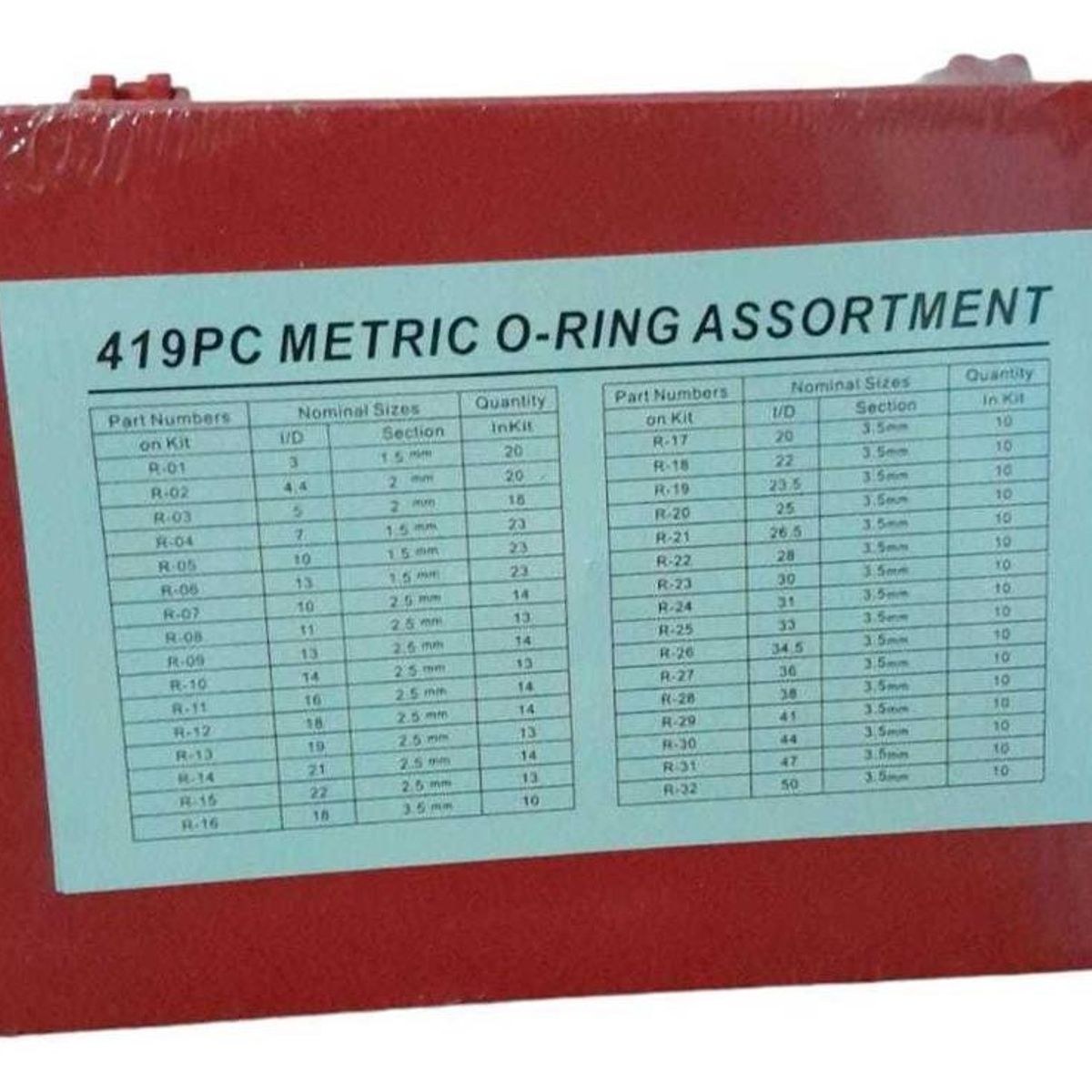 GENERICO - Kit Universal de O-Rings de Goma 419 Piezas Milimétricas
