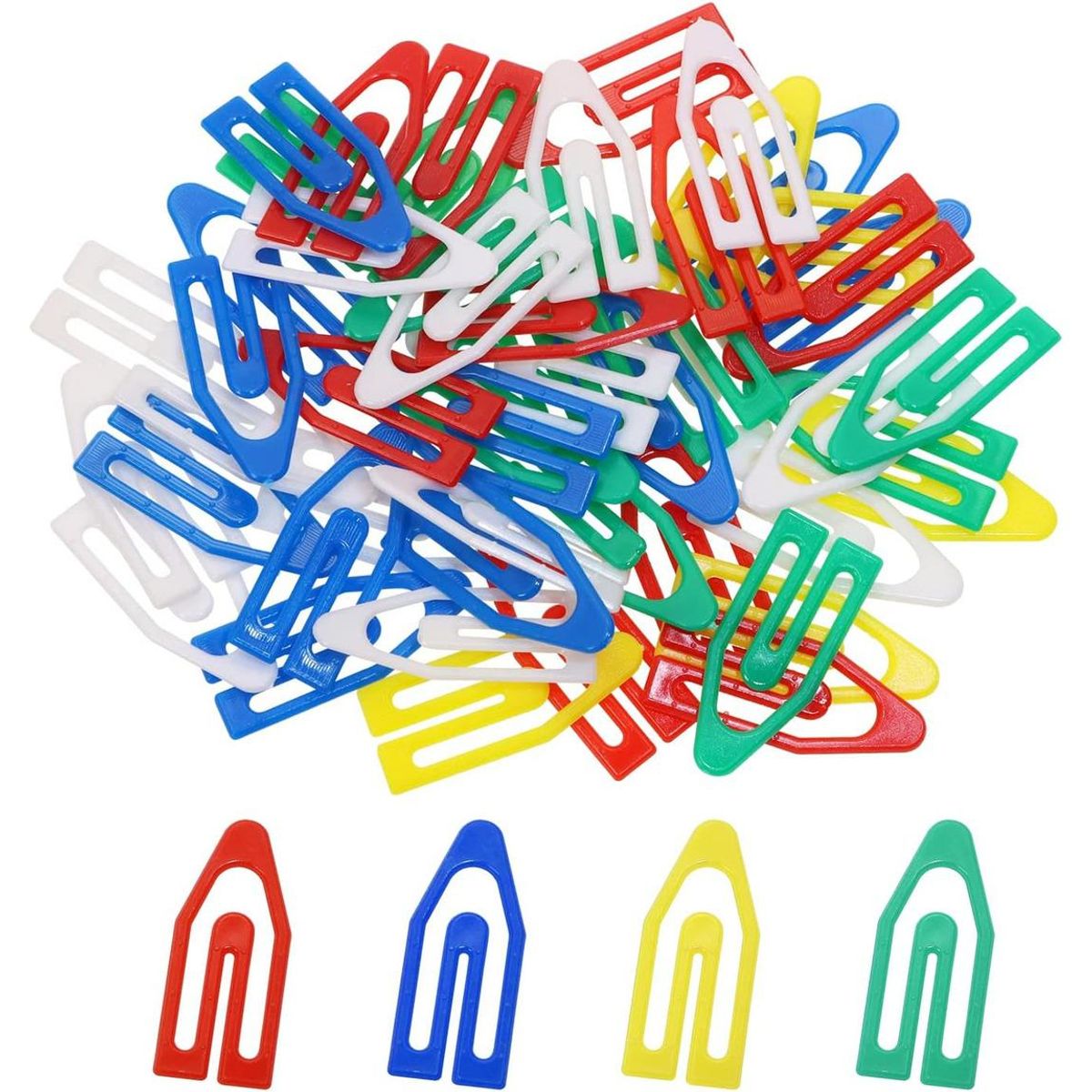 GENERICO - Clips de Papel Plásticos en Diseño Triangular Variedad Colorida