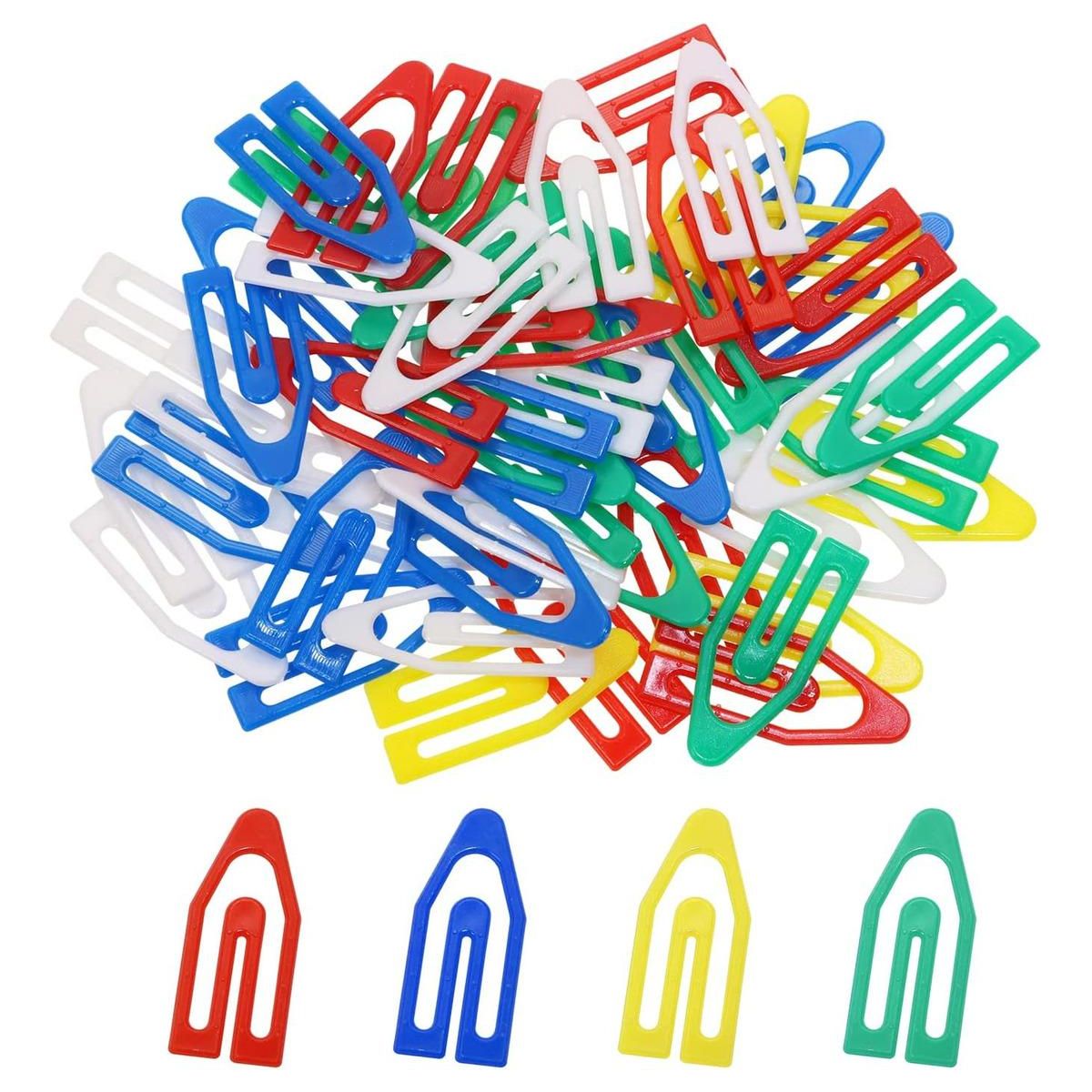 GENERICO - Clips de Papel Plásticos en Diseño Triangular Variedad Colorida