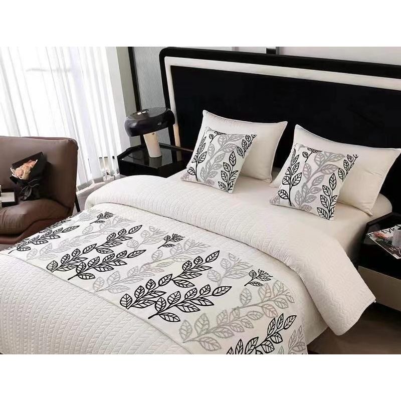 GENERICO - Pack Elegante de Fundas y Piecera para Cama 2 Plazas 45x45 cm