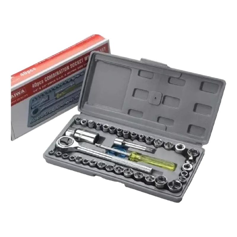GENERICO - Kit Completo de Herramientas con Dados y Estuche Metálico