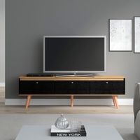 Rack TV hasta 70 pulgadas 160x59x36 cm Negro - Memphis