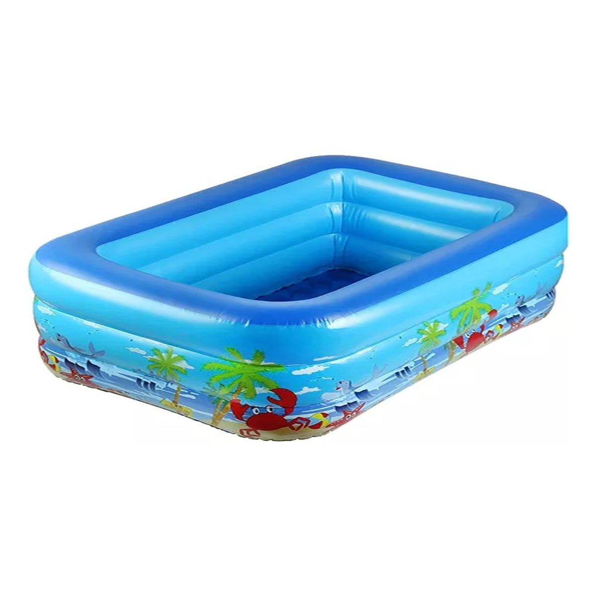 GENERICO - Piscina Inflable Familiar Rectangular 180x125cm Azul