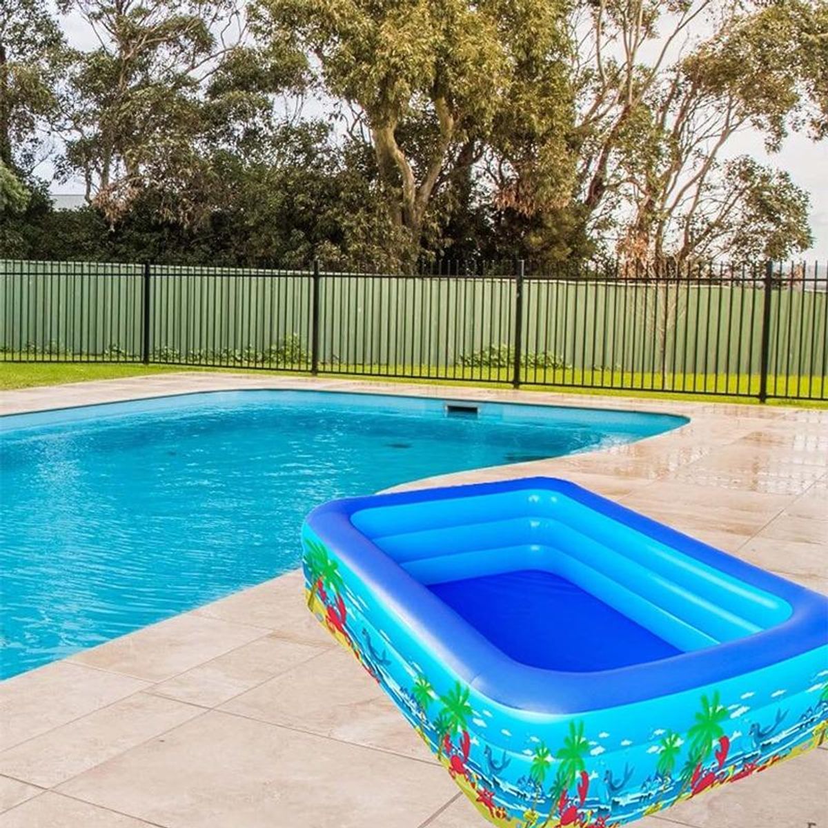 GENERICO - Piscina Inflable Rectangular Azul para Diversión Familiar