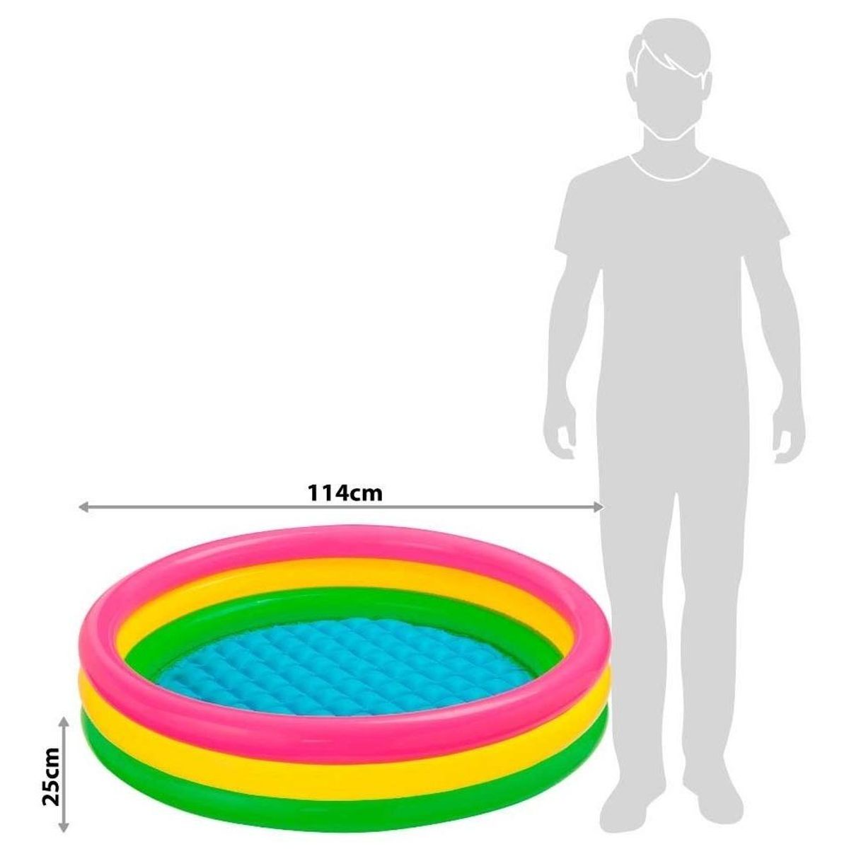 GENERICO - Piscina Inflable para Bebés con 3 Anillos de Colores 86 cm