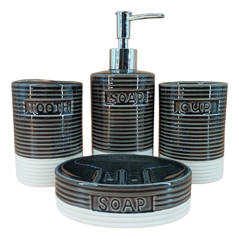 GENERICO - Set de Accesorios de Baño en Cerámica Brillante y Clásico