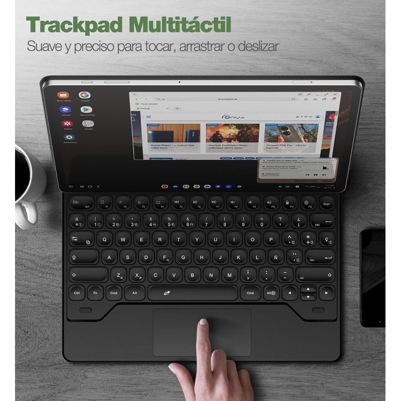 GENERICO - Funda con Teclado Retroiluminado y Soporte para S Pen